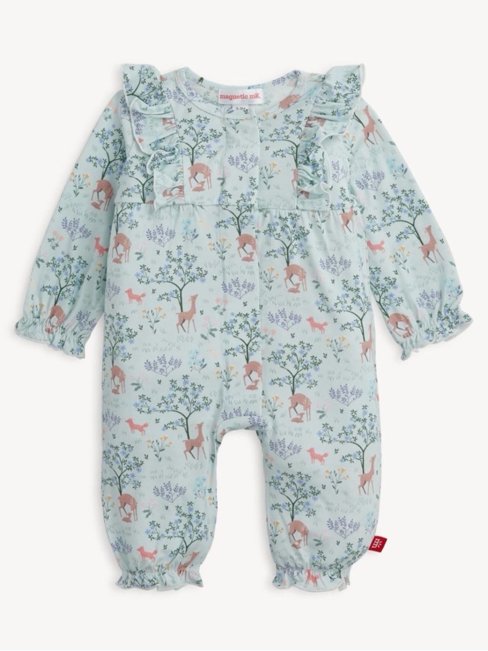 Magnetic Me Mint Deer Print Ruffle One-Piece